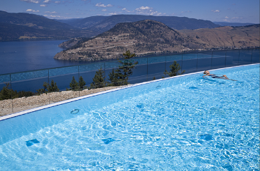 Out door infinity pool at the luxury spa getaway sparkling hill resort.